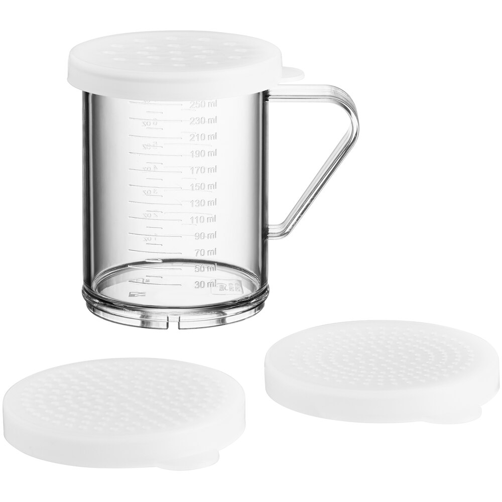 Choice 10 oz. Polycarbonate Shaker with 3 Clear Lids