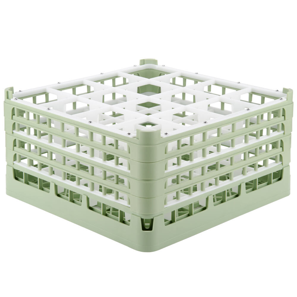 Vollrath 52770 Signature Full-Size Light Green 16-Compartment 9 1/16" XX-Tall Plus Glass Rack