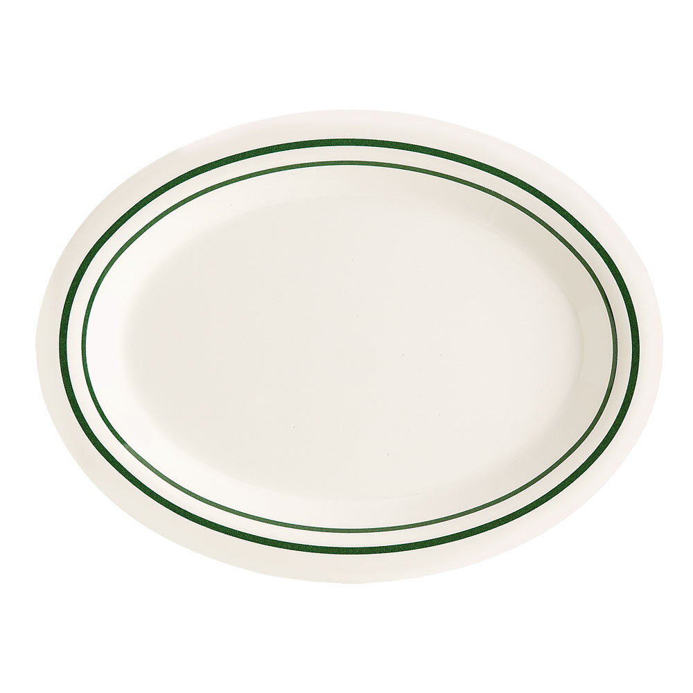 GET OP-120-EM Emerald 12" Oval Platter - 12/Case