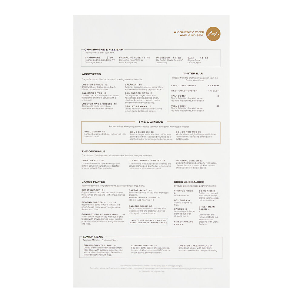 Choice 8 1/4" x 14" Squared Corner Customizable Waterproof Menu