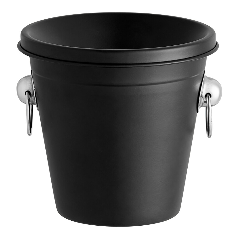 Acopa 1.5 Qt. Black Stainless Steel Wine Tasting Spittoon