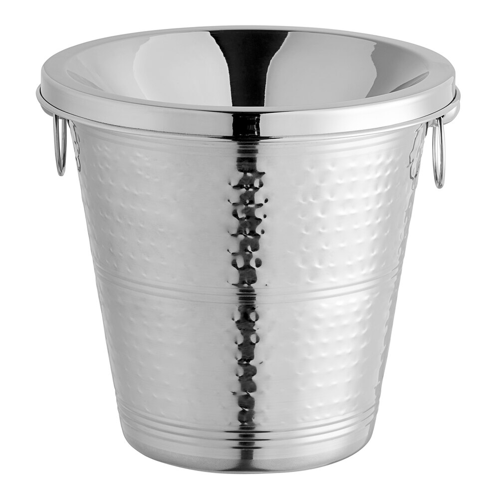 Acopa 4 Qt. Hammered Stainless Steel Wine Tasting Spittoon
