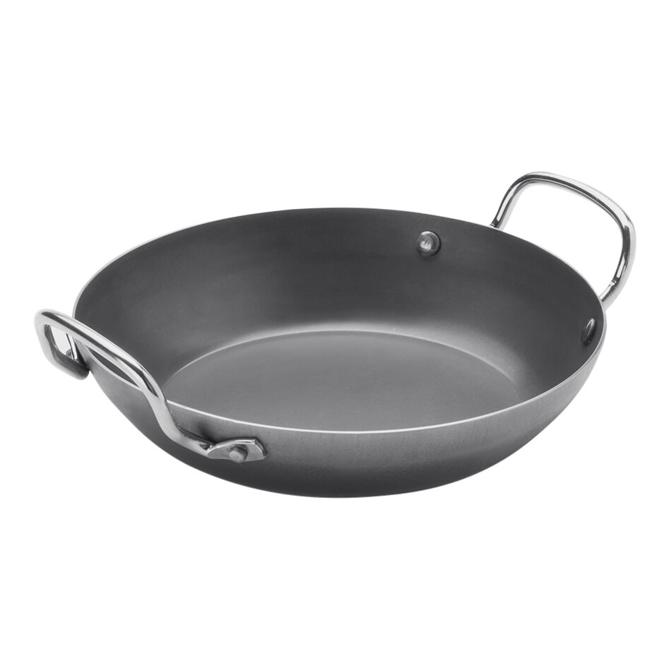 American Metalcraft 7 7/8" Black Carbon Steel Paella Pan BSPP8