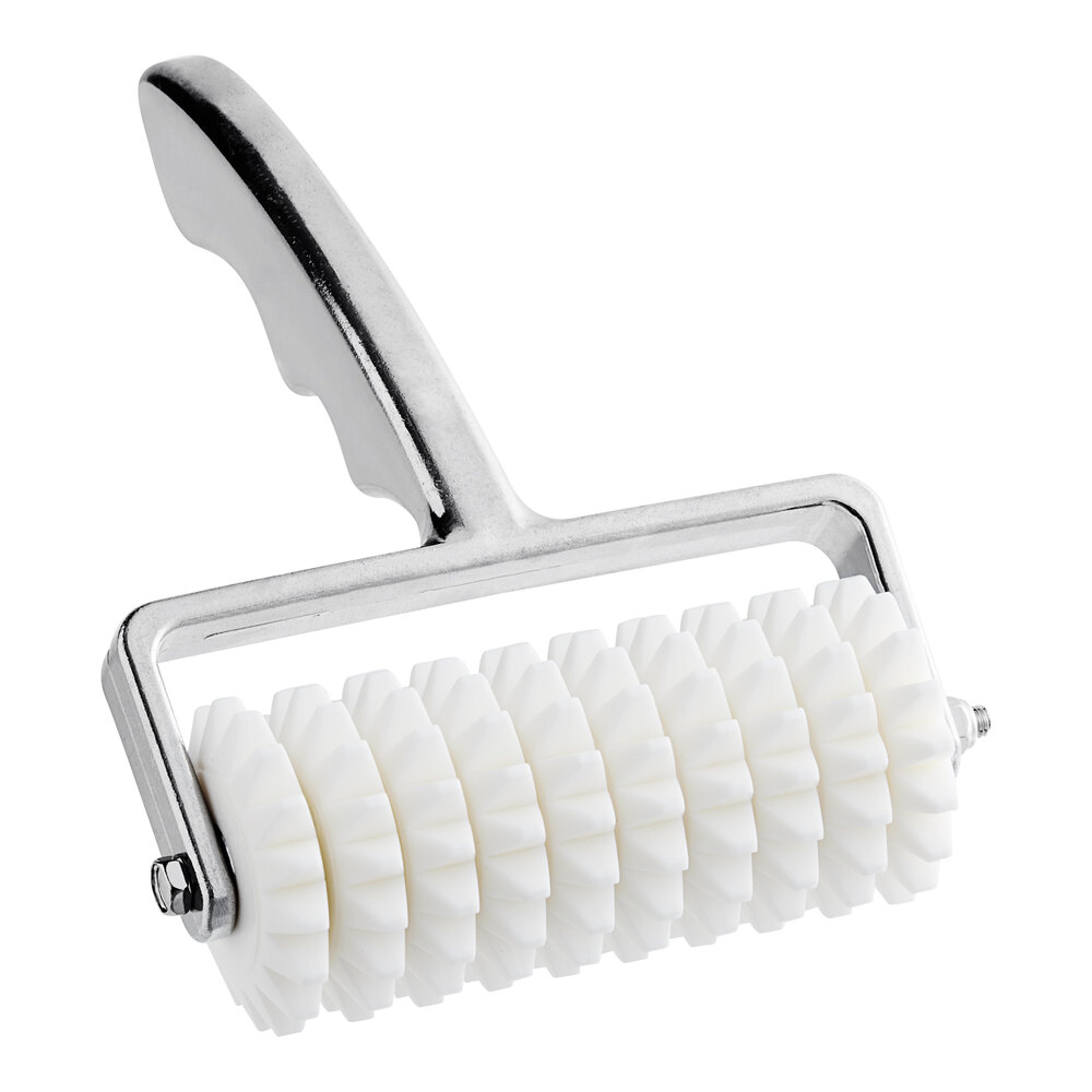 Choice 5 3/4" Wide Dough Docker with Pointed Wheels and Cast Aluminum Handle