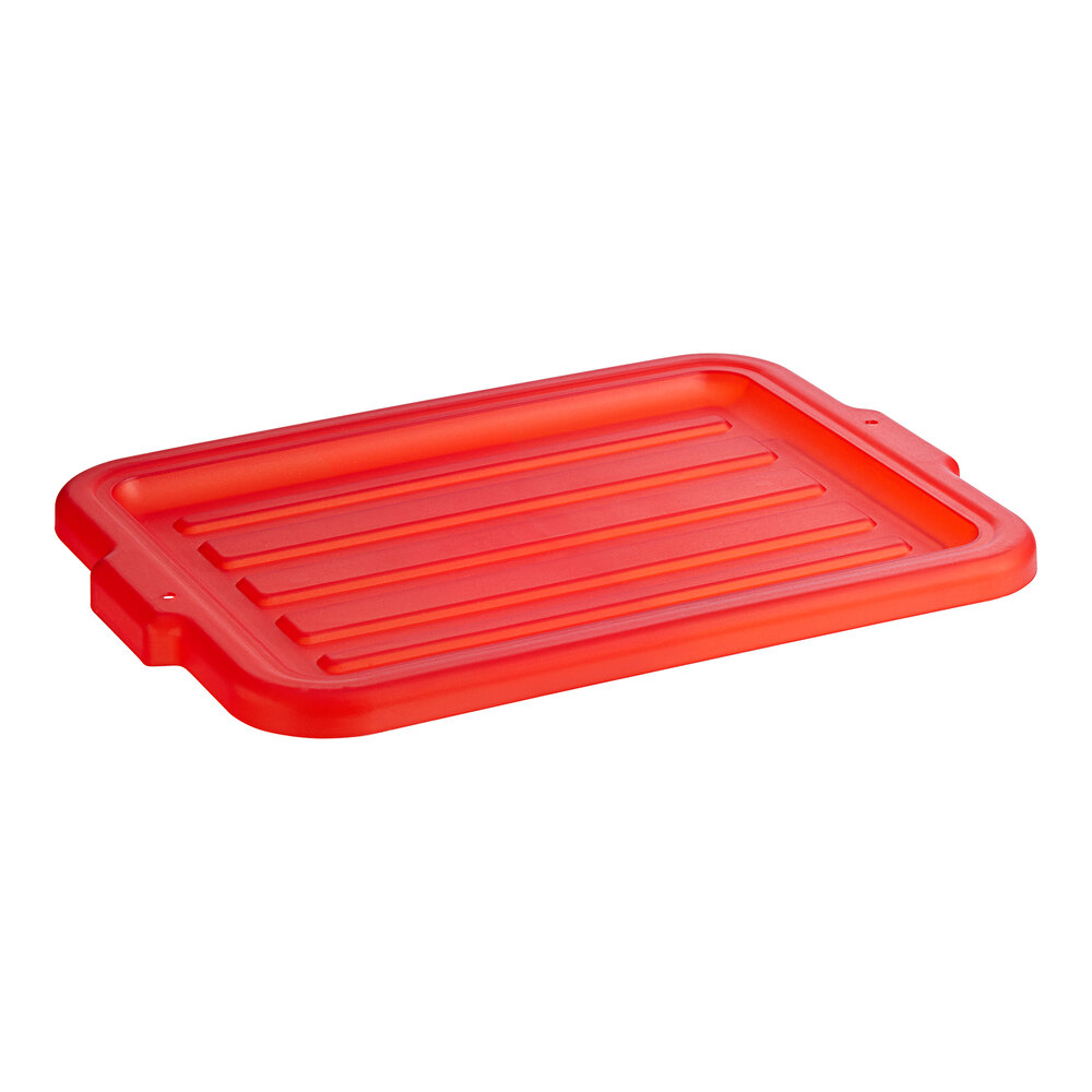 Vigor 20" x 15" Red Heavy-Duty Polypropylene Bus Tub Lid / Storage Box Lid