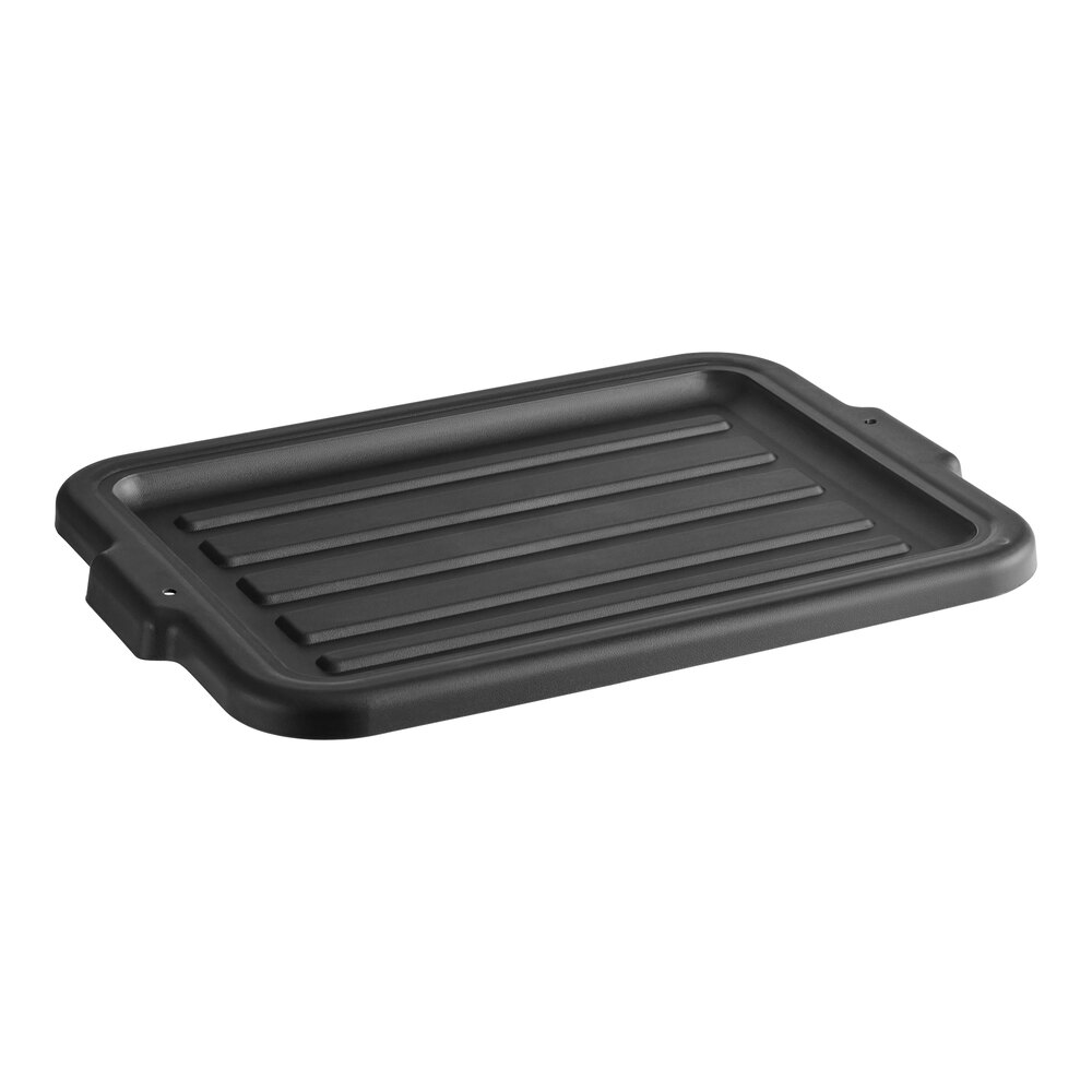 Vigor 20" x 15" Black Heavy-Duty Polypropylene Bus Tub / Storage Box Lid