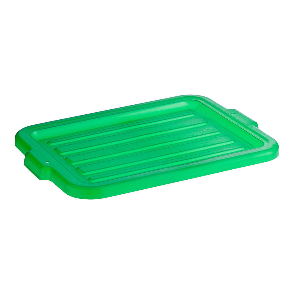 Vigor 20" x 15" Green Heavy-Duty Polypropylene Bus Tub Lid / Storage Box Lid