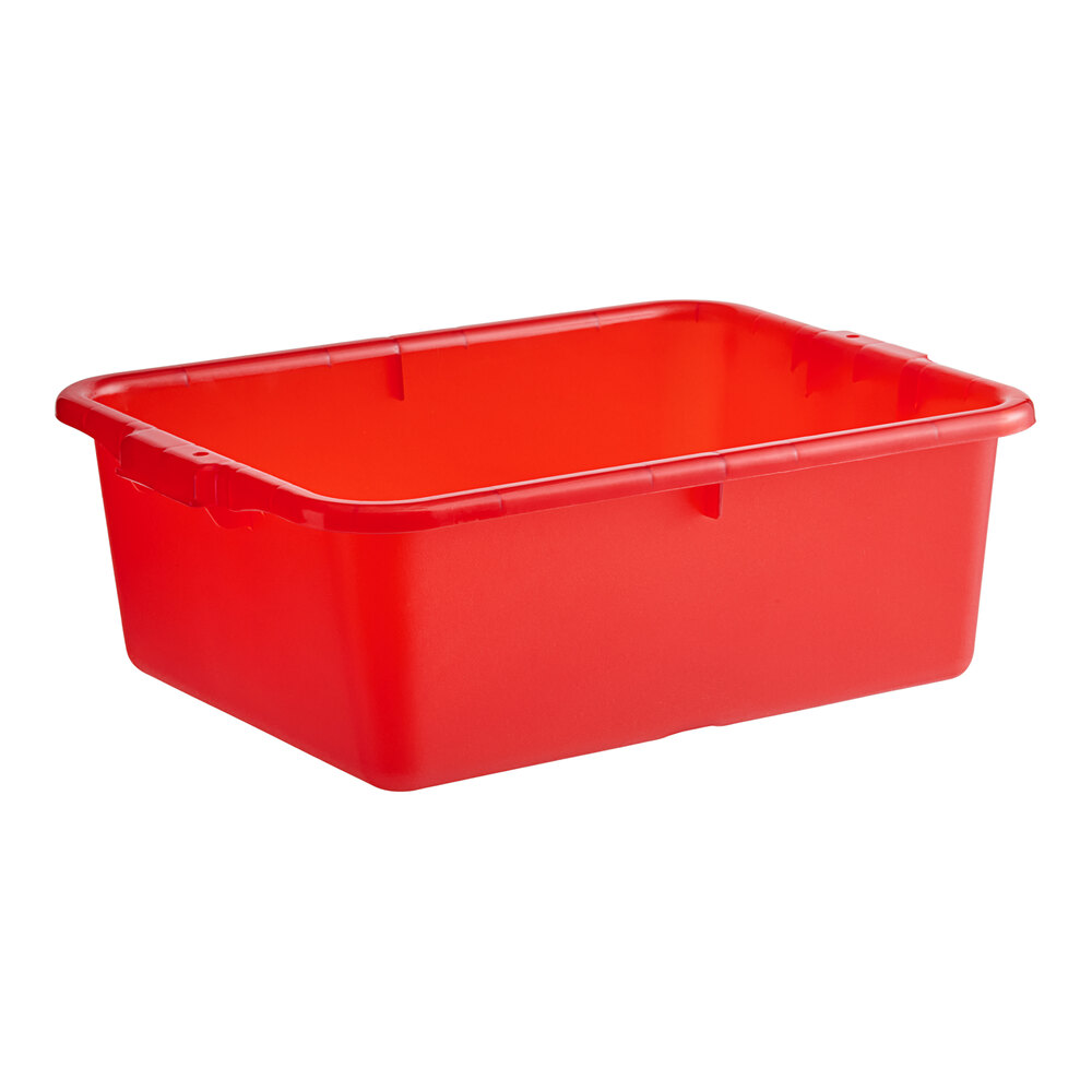 Vigor 20" x 15" x 7" Red Heavy-Duty Polypropylene Bus Tub / Storage Box