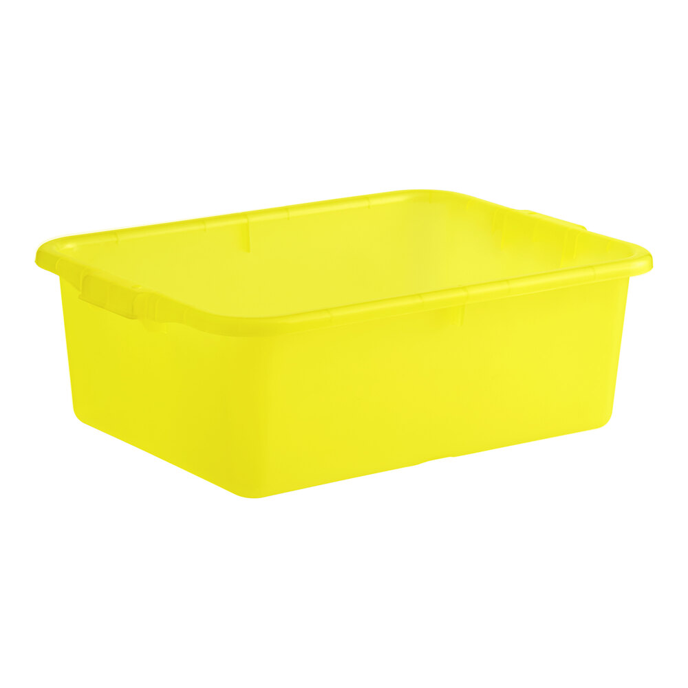 Vigor 20" x 15" x 7" Yellow Heavy-Duty Polypropylene Bus Tub / Storage Box