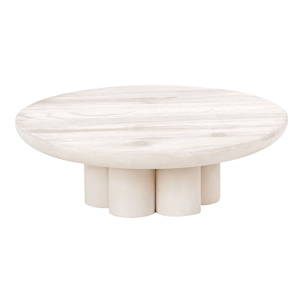 Cal-Mil Newport 12" x 4" Round White-Washed Pine Wood Display Riser 22453-4-113