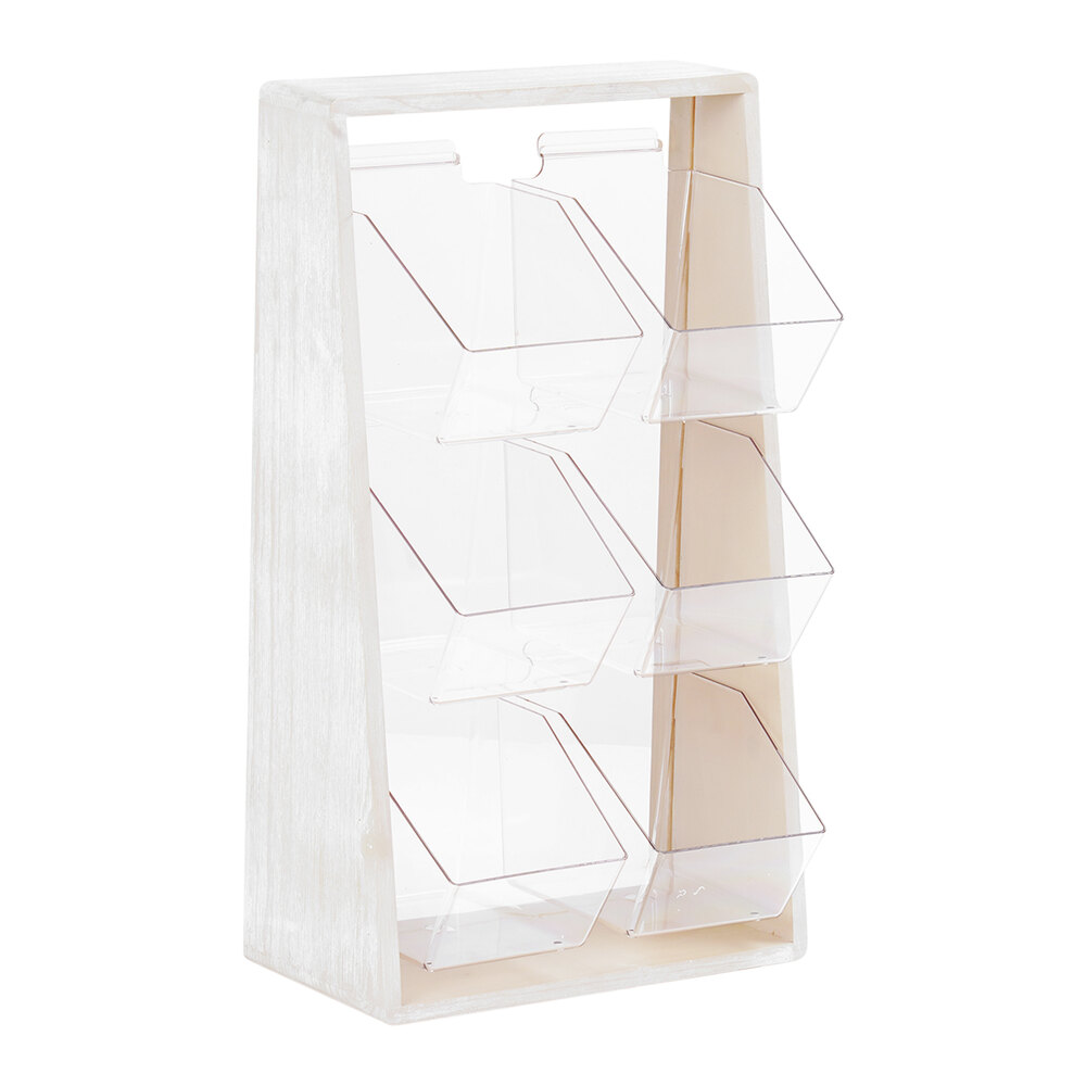 Cal-Mil Newport 3-Tier White-Washed Pine Wood Vertical Condiment Organizer - 12" x 6 1/2 x 20 1/2"