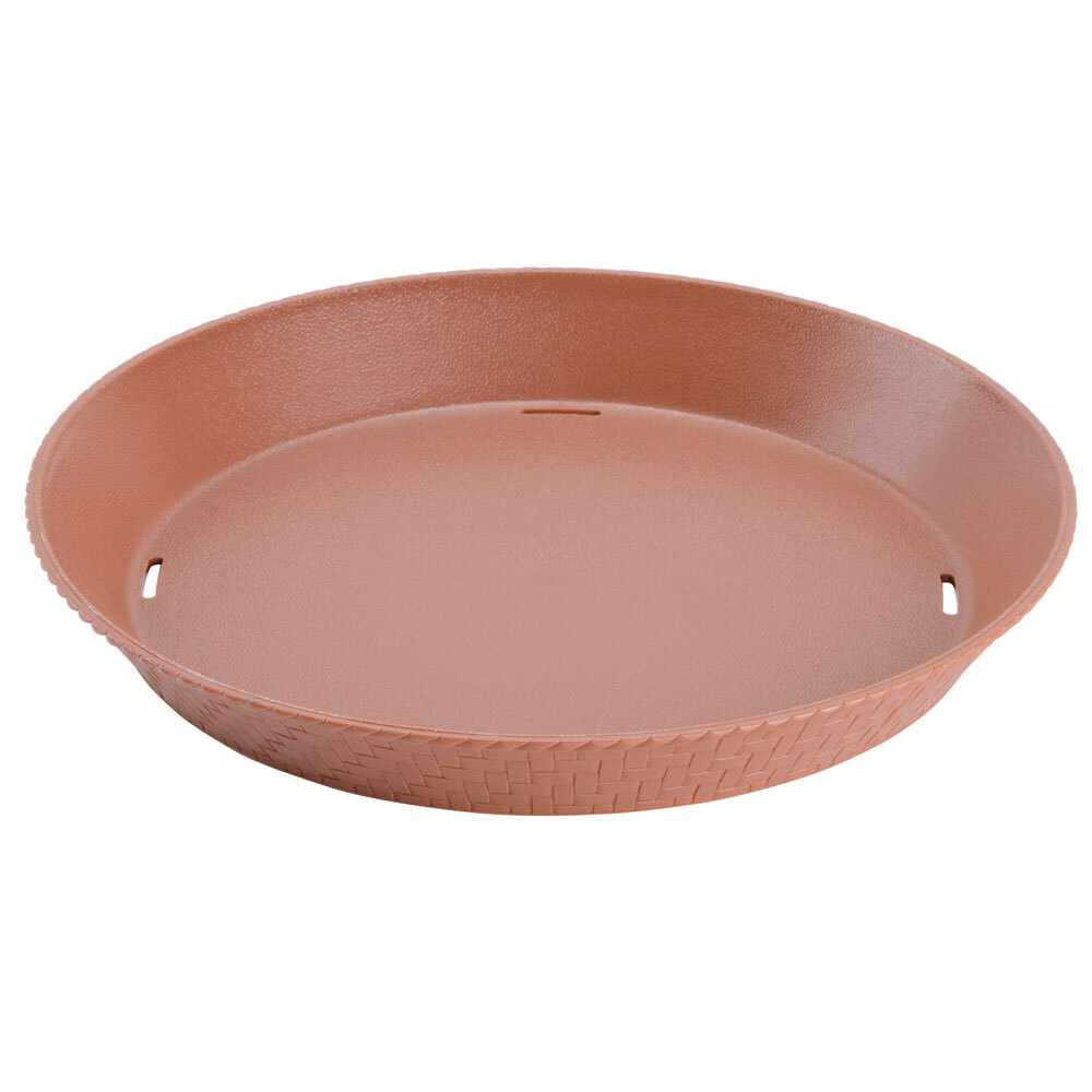 GET RB-891 12" Terracotta Round Plastic Fast Food Basket - 12/Pack
