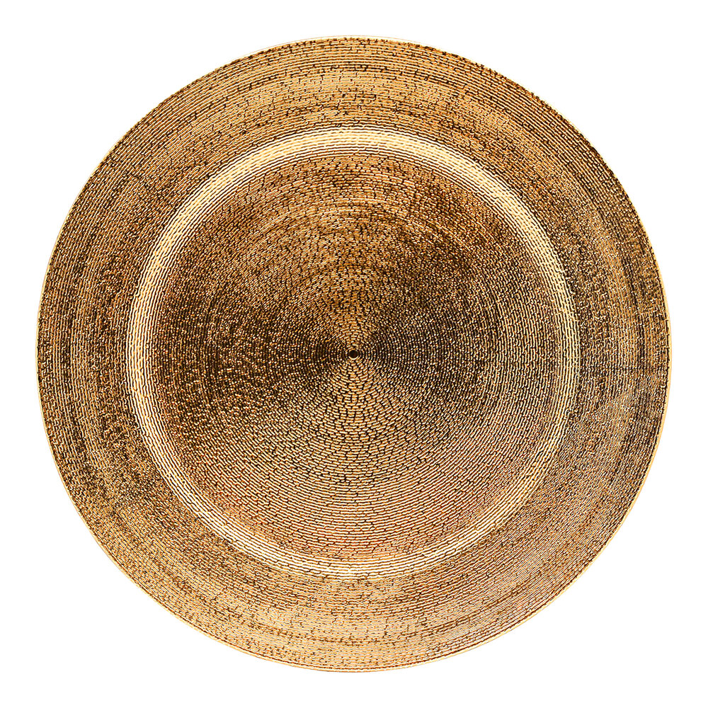 American Atelier 13" Round Dazzle Gold Plastic Charger Plate by Jay Companies - 12/Pack