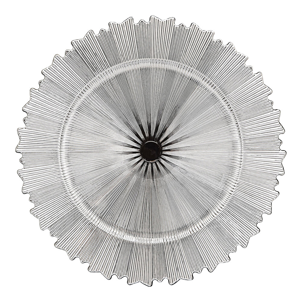 American Atelier 13" Round Star Silver Plastic Charger Plate by Jay Companies - 12/Pack