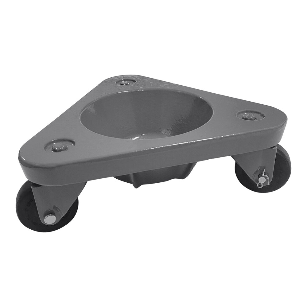 Bond 600 lb. Cast Aluminum Triangular Cup Dolly with High-Density Plastic Casters 2127AL