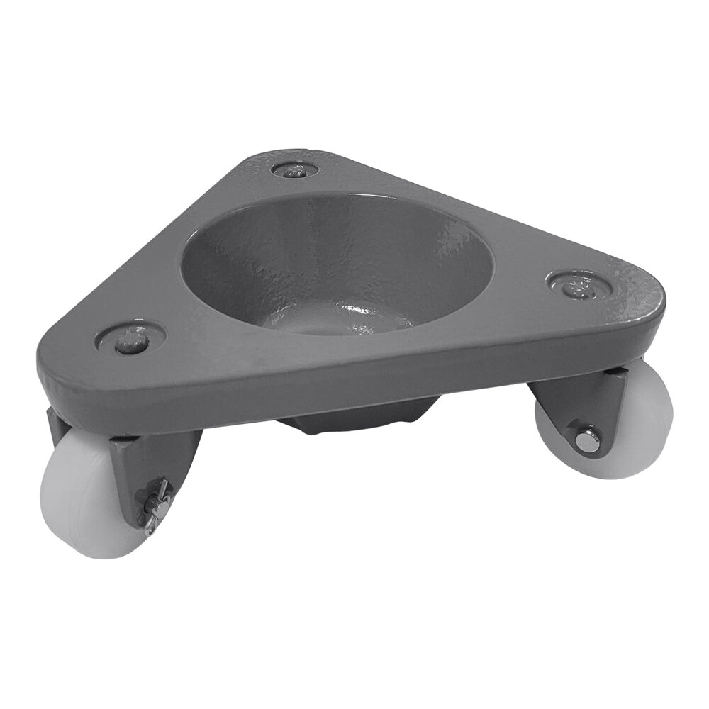 Bond 450 lb. Cast Steel Triangular Cup Dolly with TuffBond White Plastic Casters 2127 DOLLY/UHMW