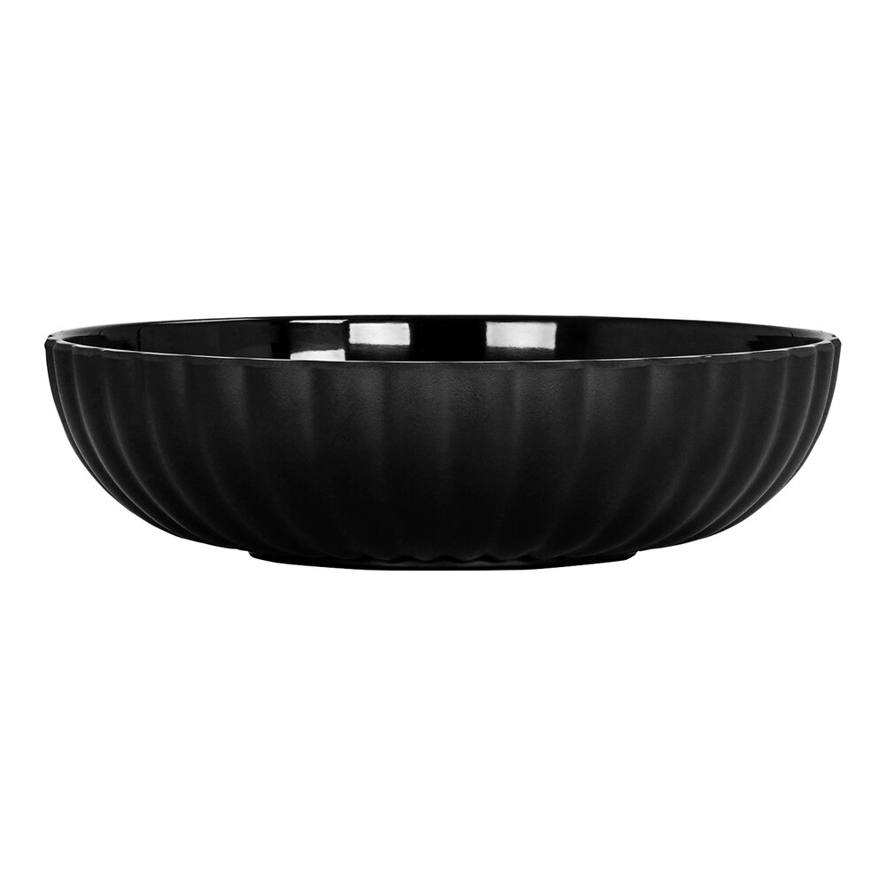 Cal-Mil 46 oz. Black Scalloped Melamine Bowl