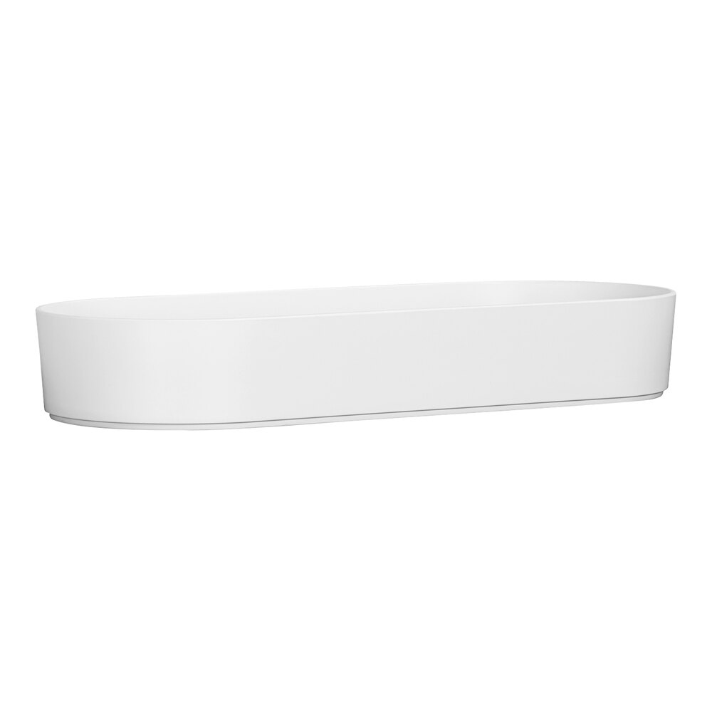 Cal-Mil Hudson 5 Qt. White Oval Raised Rim Melamine Bowl