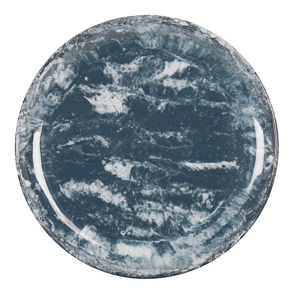 Cal-Mil Reactive 10 3/4" Blue / White Melamine Plate