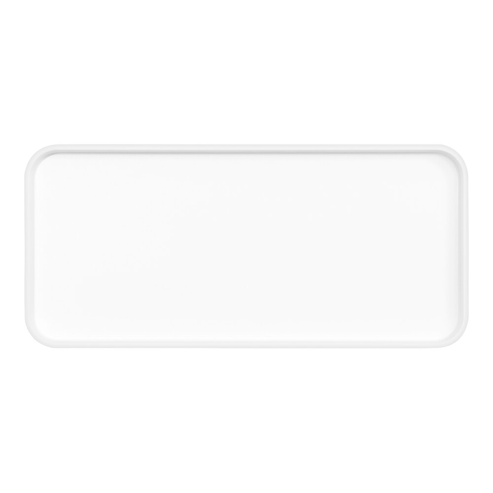 Cal-Mil Hudson 13" x 6" White Rectangular Raised Rim Melamine Platter