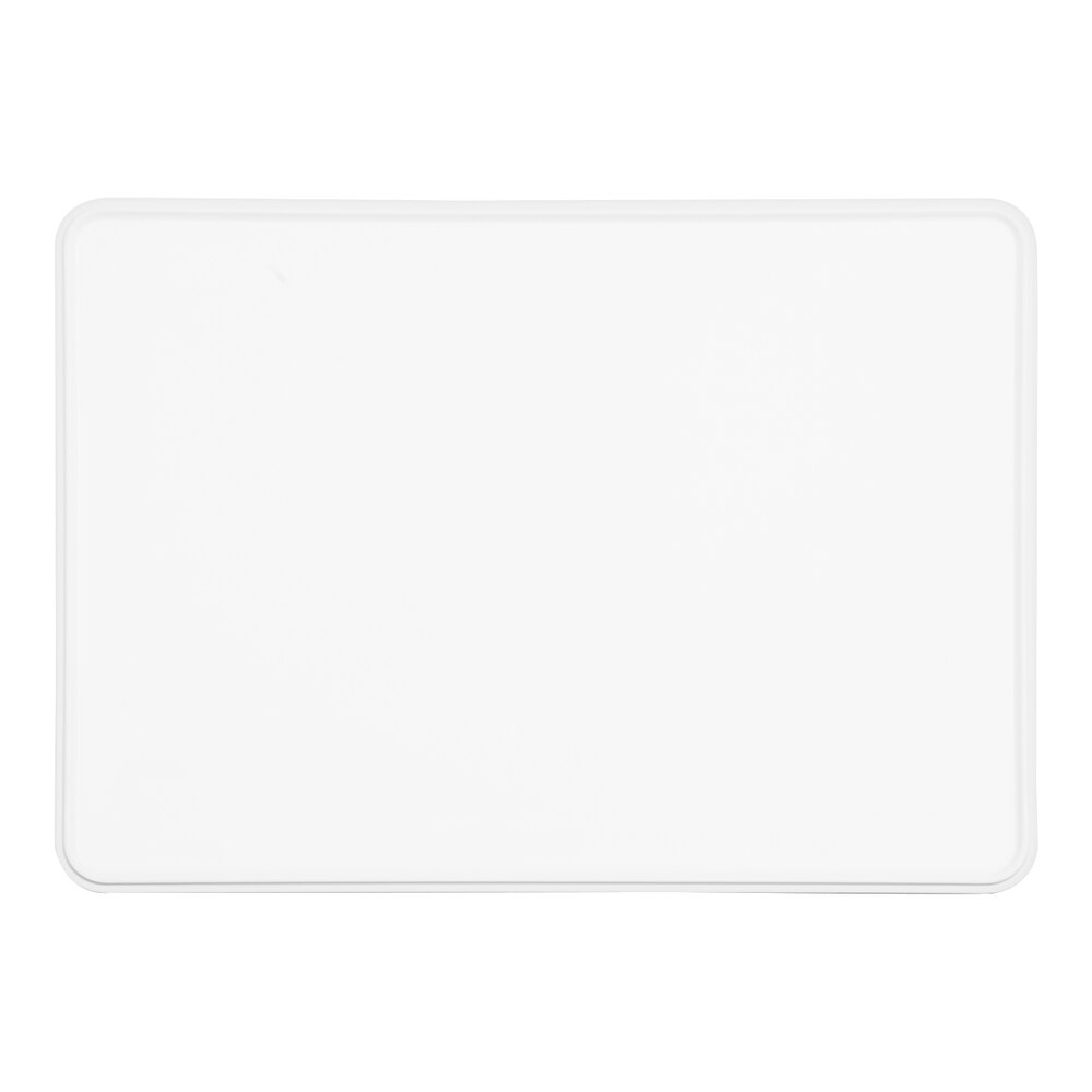 Cal-Mil Hudson 13" x 18" White Rectangular Raised Rim Melamine Platter