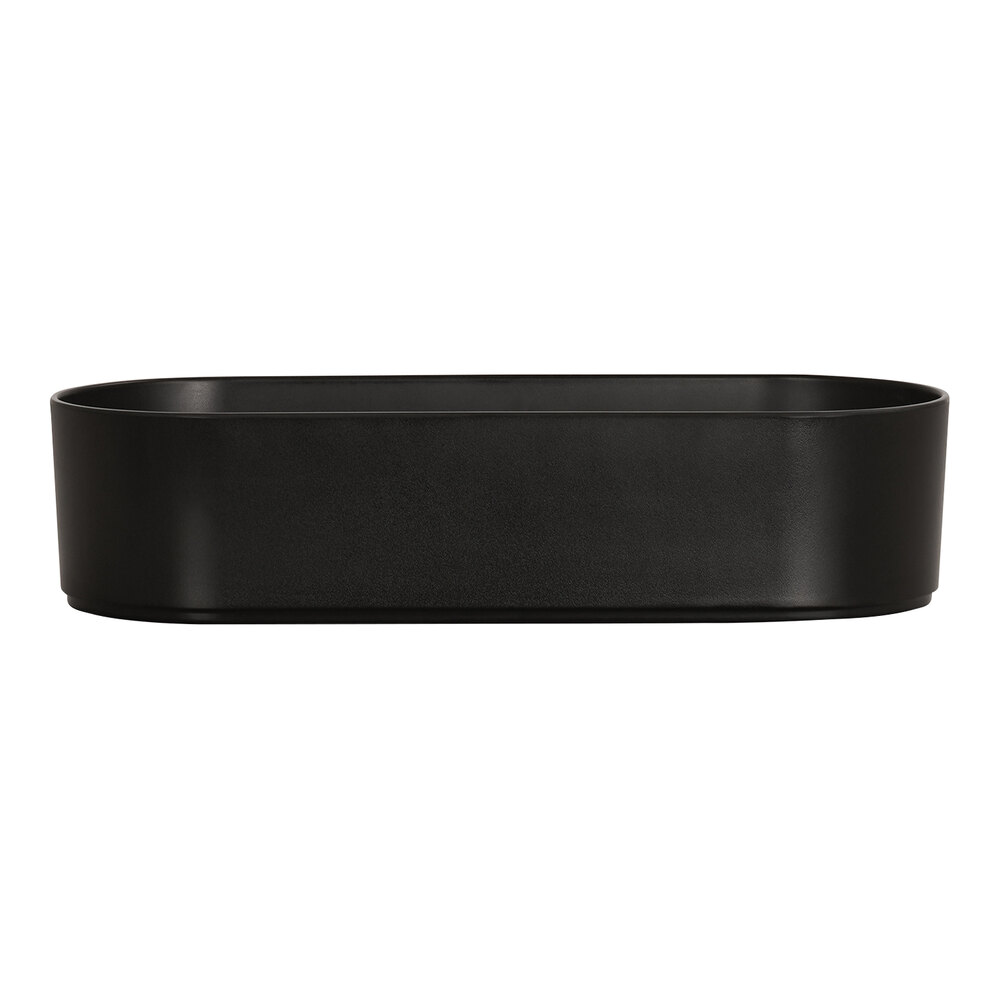 Cal-Mil Hudson 12 Qt. Black Oval Raised Rim Melamine Bowl