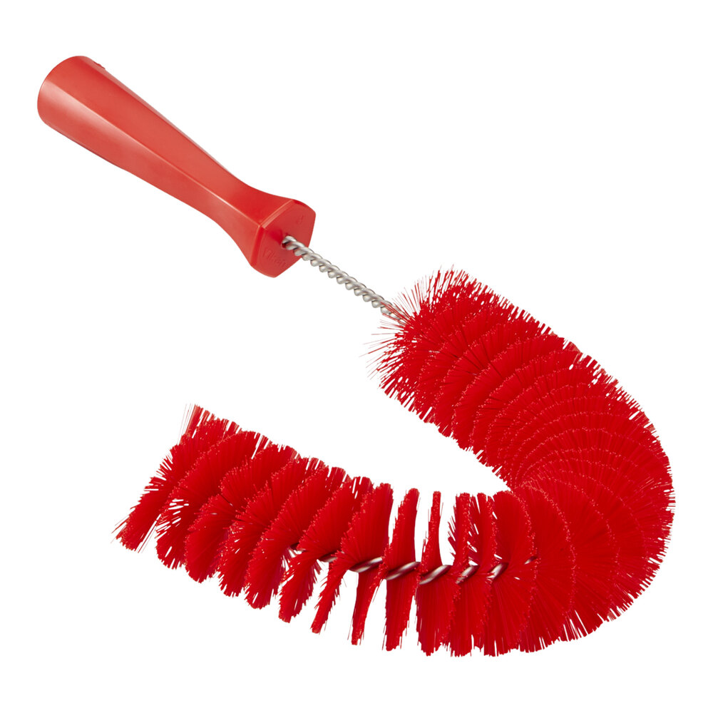 Vikan 53724 14" Red Medium Pipe Exterior Brush