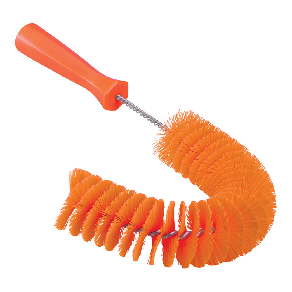 Vikan 53727 14" Orange Medium Pipe Exterior Brush