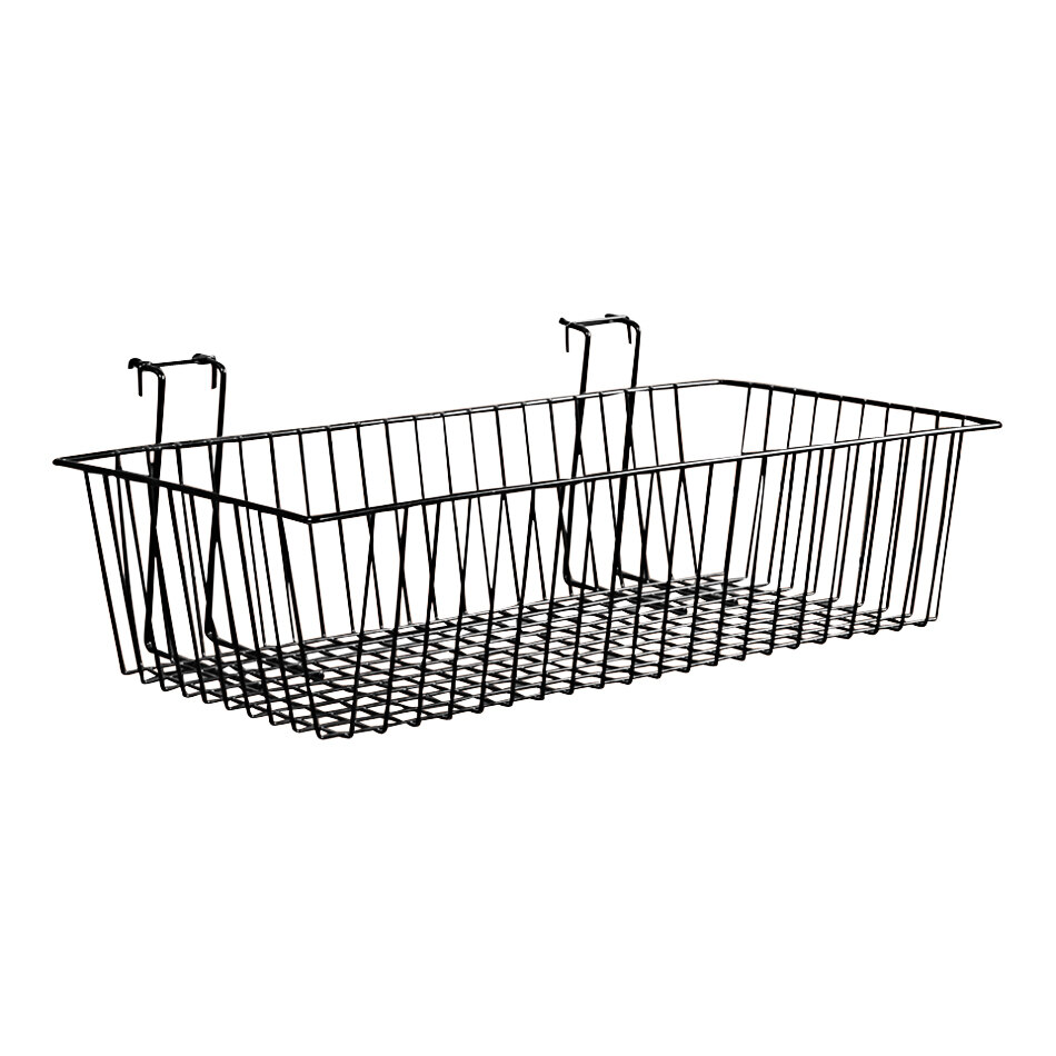 24" x 12" x 6" Black Multi-Purpose Grid Basket for Slatwall Merchandisers
