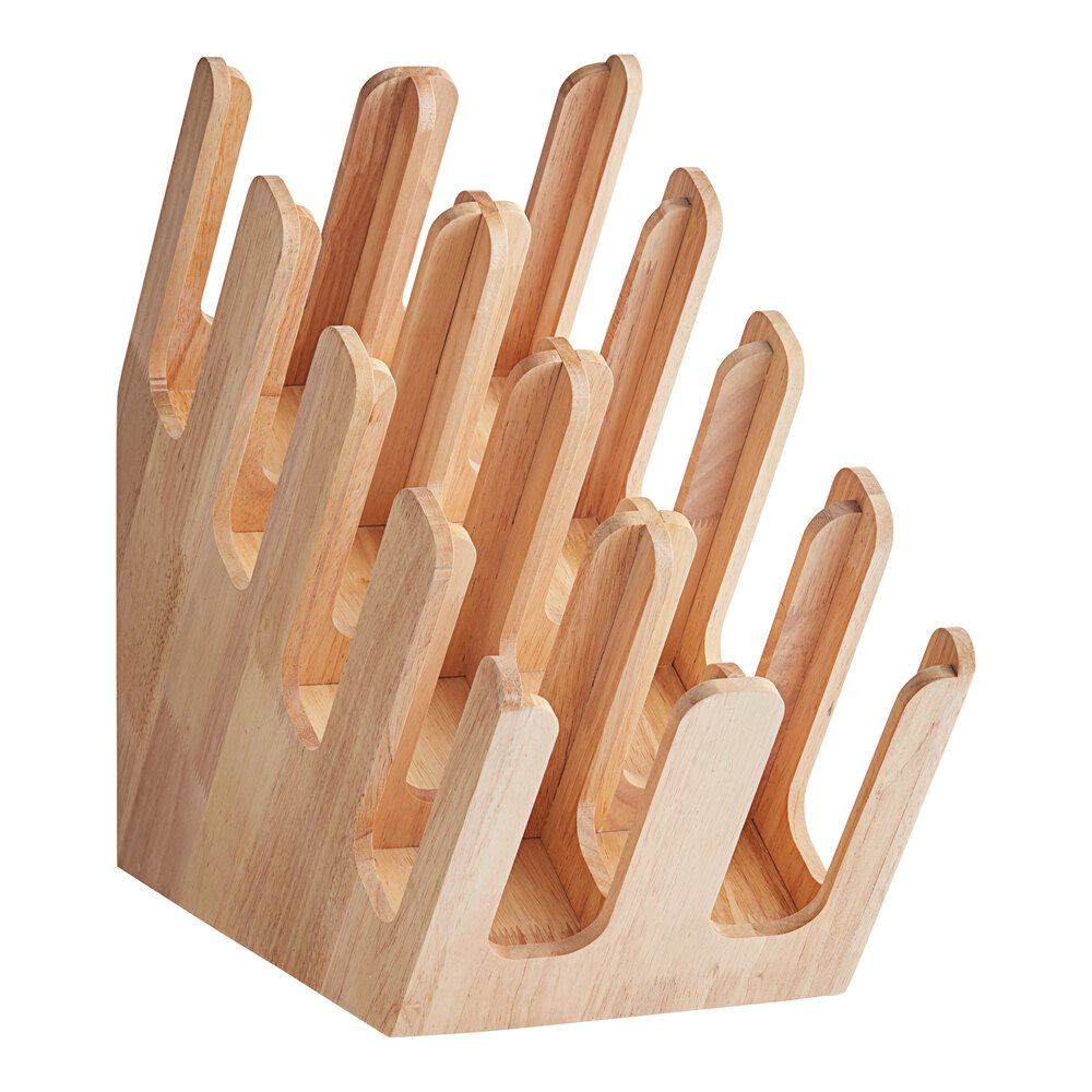 Acopa Wood 8-Section Slanted Cup and Lid Organizer