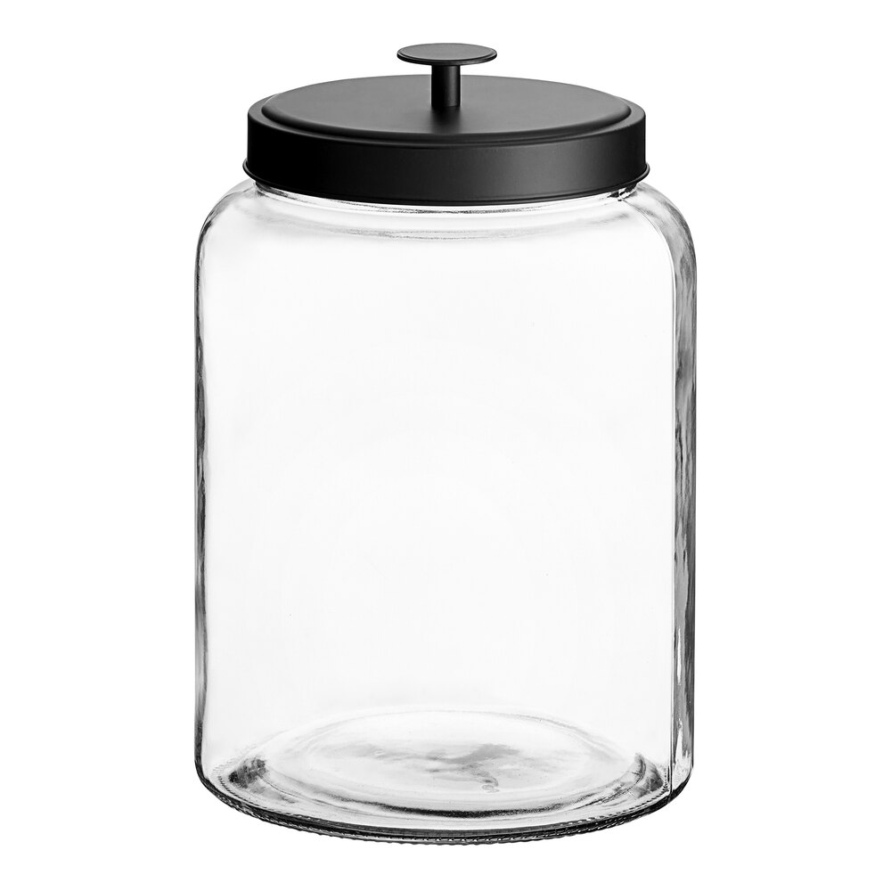 Acopa Dusk 2 Gallon Glass Jar with Black Metal Lid