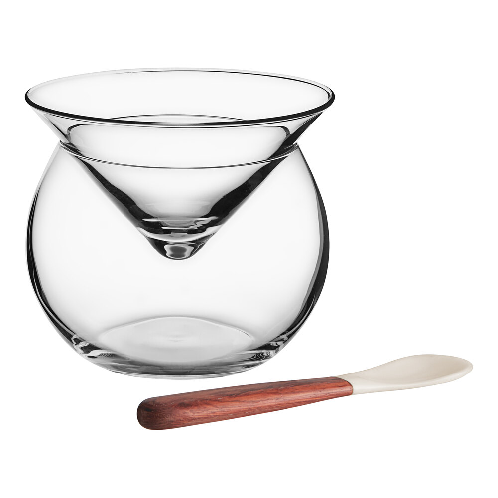 Acopa 3-Piece Caviar Service Set with Server and Mother of Pearl Spoon