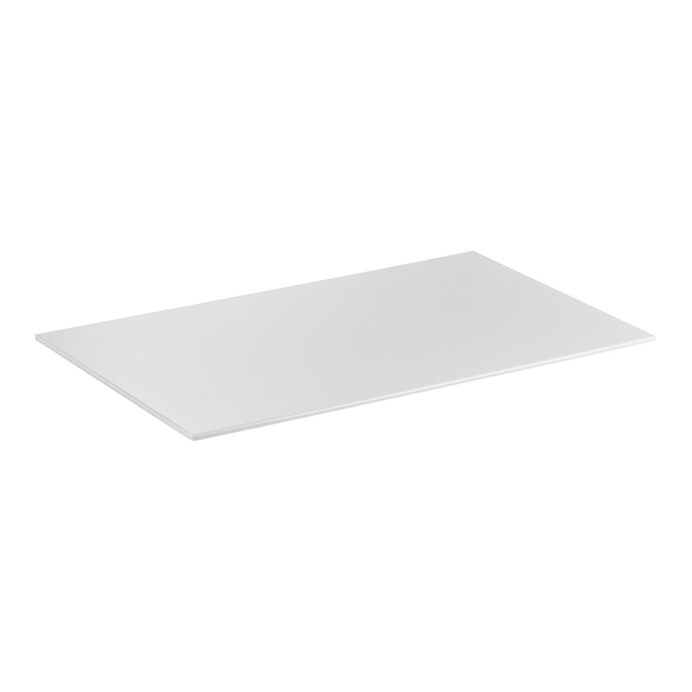 APS Zero 20 7/8" x 12 13/16" Rectangle White Melamine Tray - 2/Case