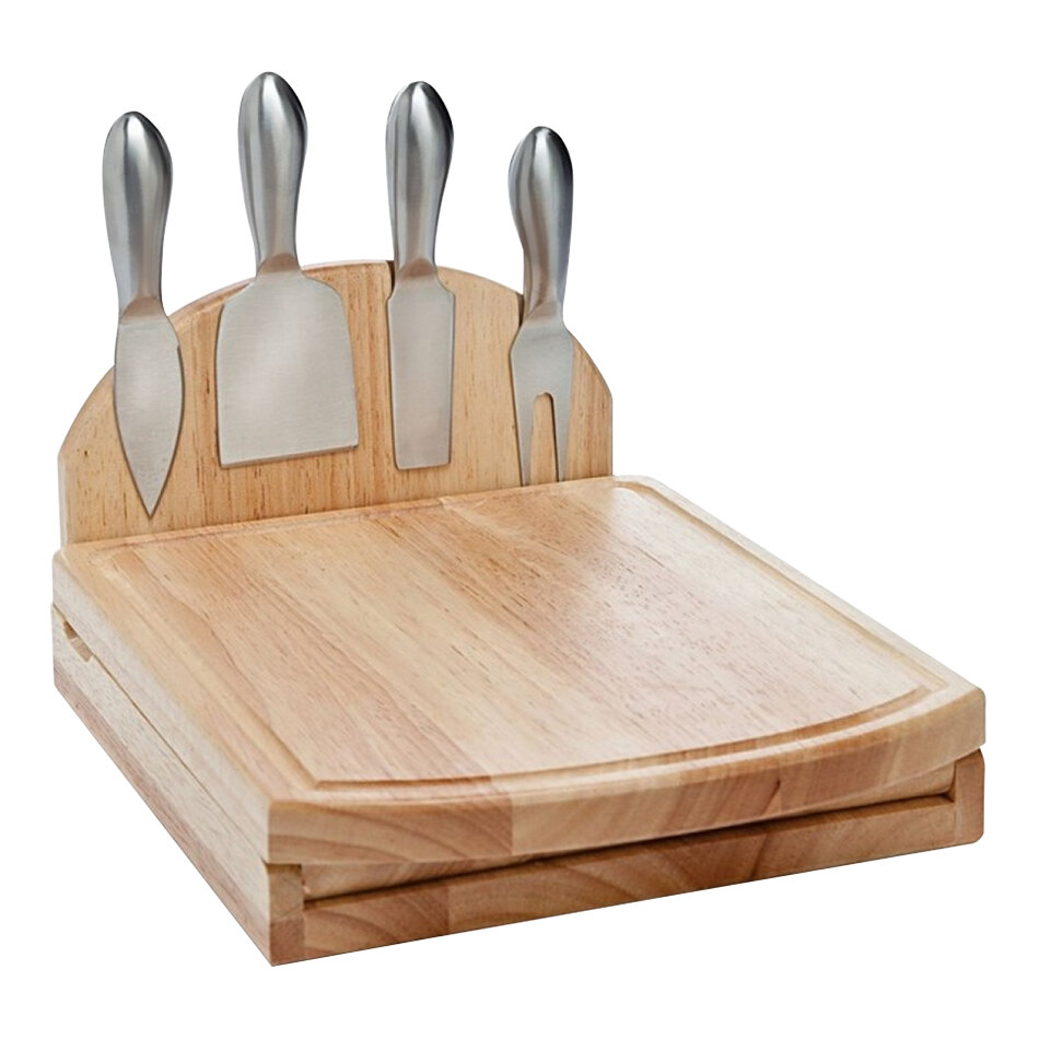 Franmara Swing-A-Way Foldable Cheese Knife / Fork Set with Wooden Magnetic Cutting Board 1091 BX