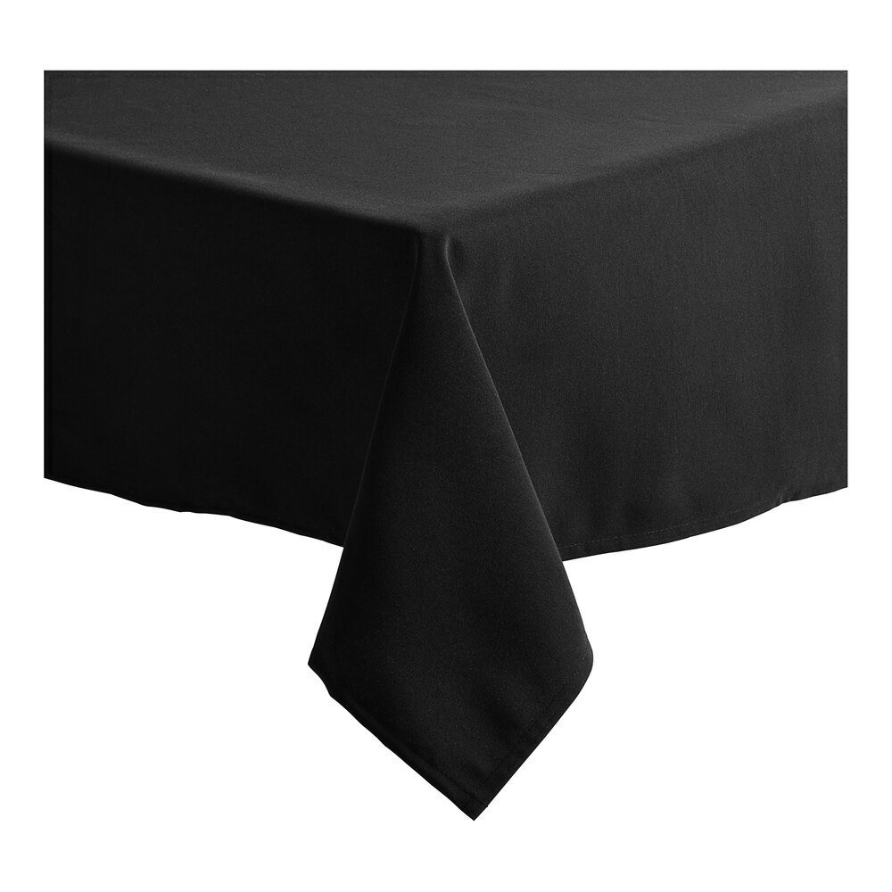 Choice 54" x 54" Square Black Seamless 100% Spun Polyester Hemmed Cloth Table Cover