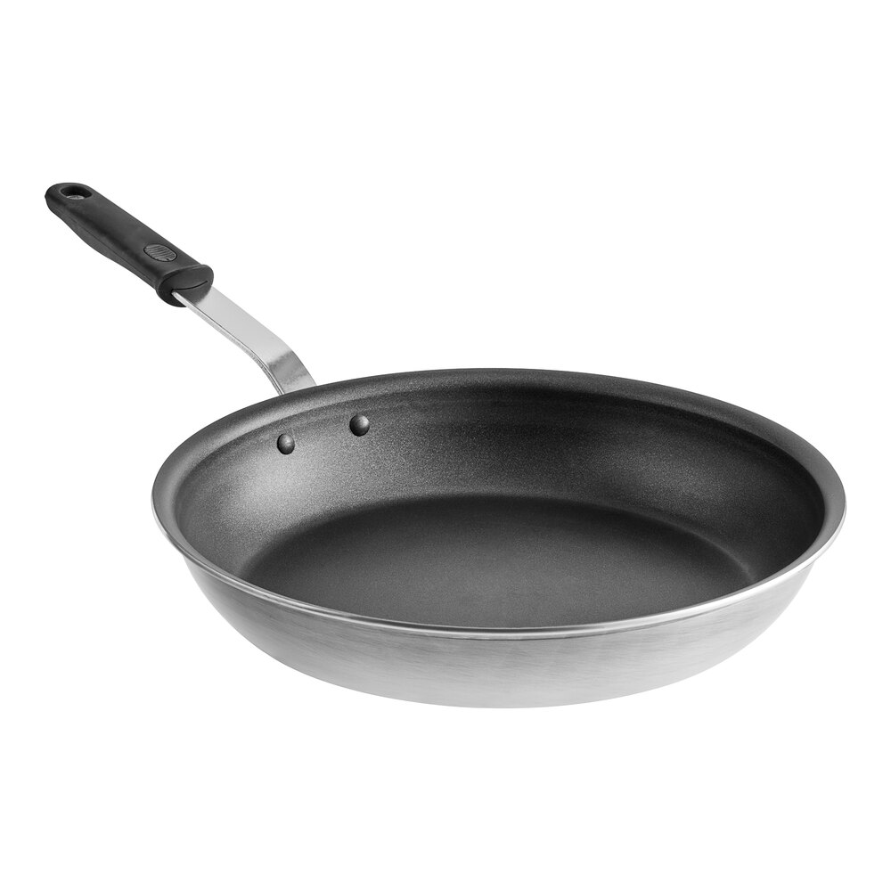 Vollrath Wear-Ever 14" Aluminum Non-Stick Fry Pan with CeramiGuard II Coating and Black Silicone Handle 672414