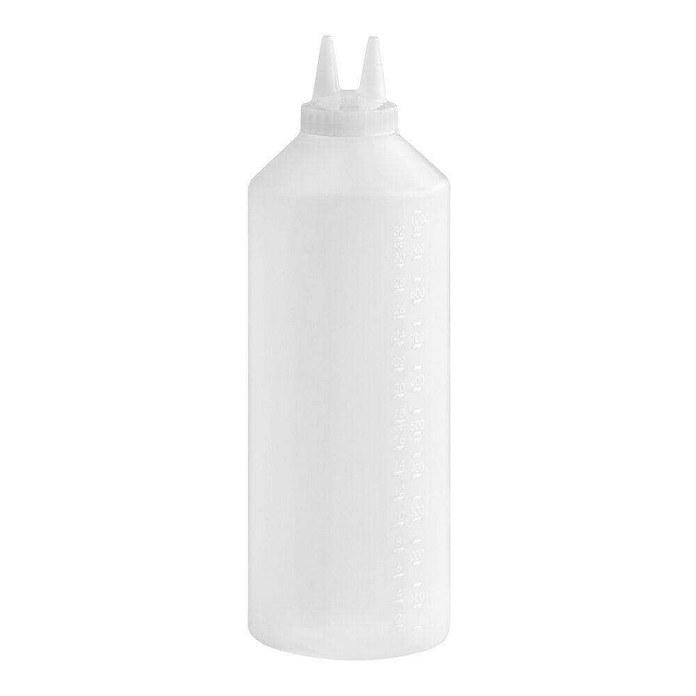Vollrath 2232-13 Traex® Color-Mate™ 32 oz. Clear Twin Tip™ Standard Squeeze Bottle