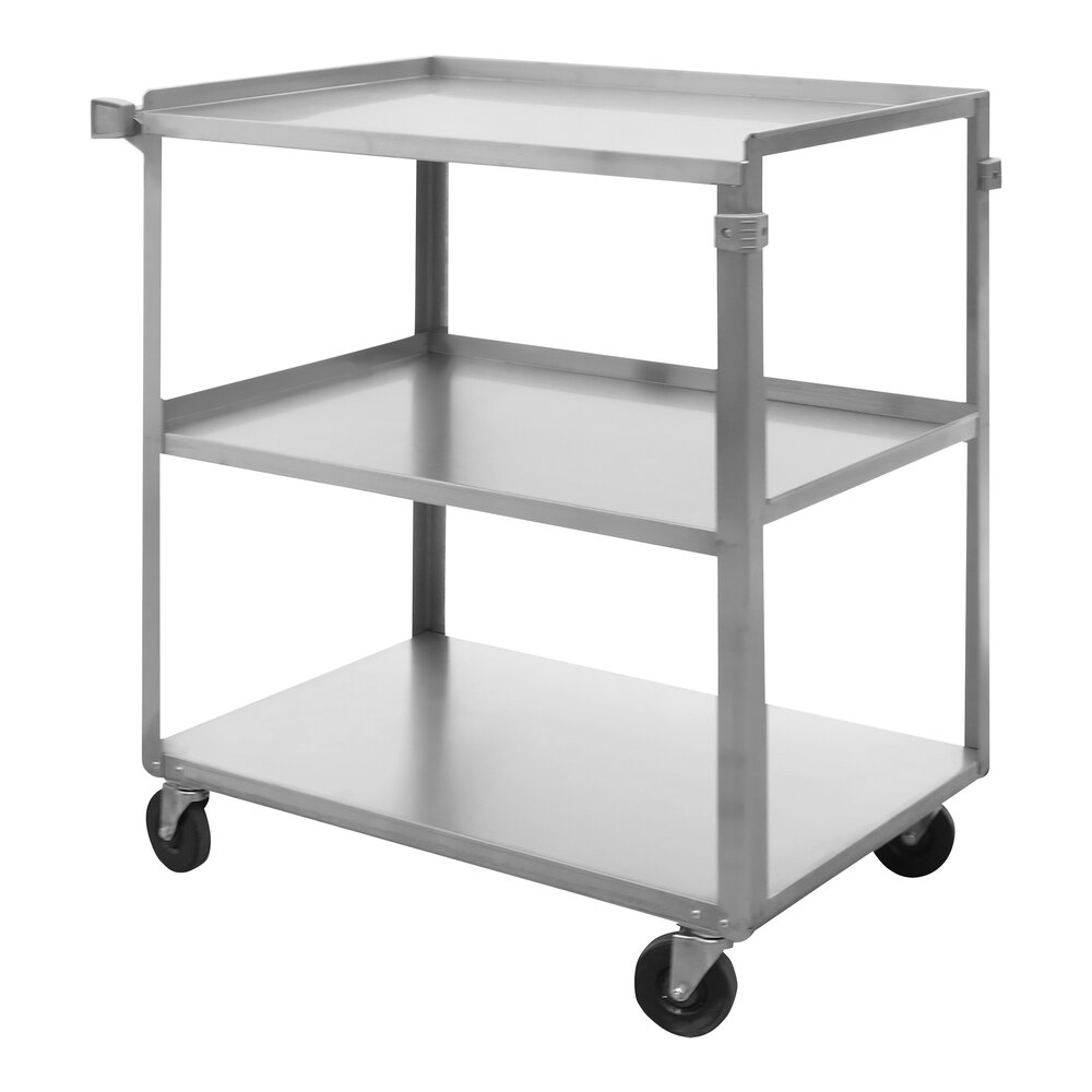Wesco Industrial Products 30 3/4" x 18 3/8" 300 lb. 3-Shelf Stainless Steel Service Cart 260291