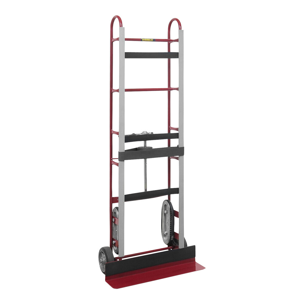 Wesco Industrial Products 750 lb. Steel Appliance Hand Truck with 6" Mold-On Rubber Wheels and Manual Ratchet 230028