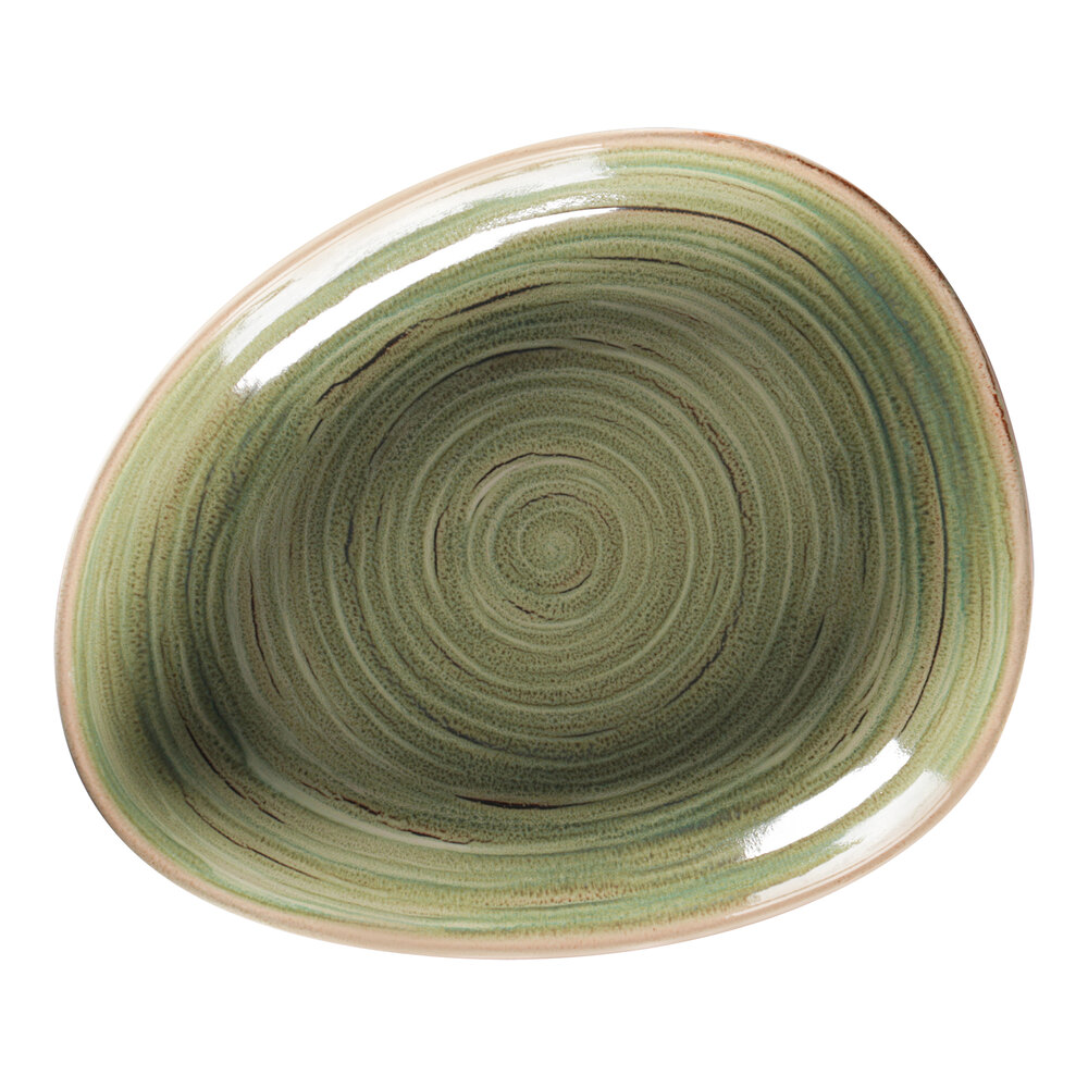 RAK Porcelain Rakstone Spot 11" x 8 15/16" Emerald Porcelain Organic Deep Plate - 12/Case