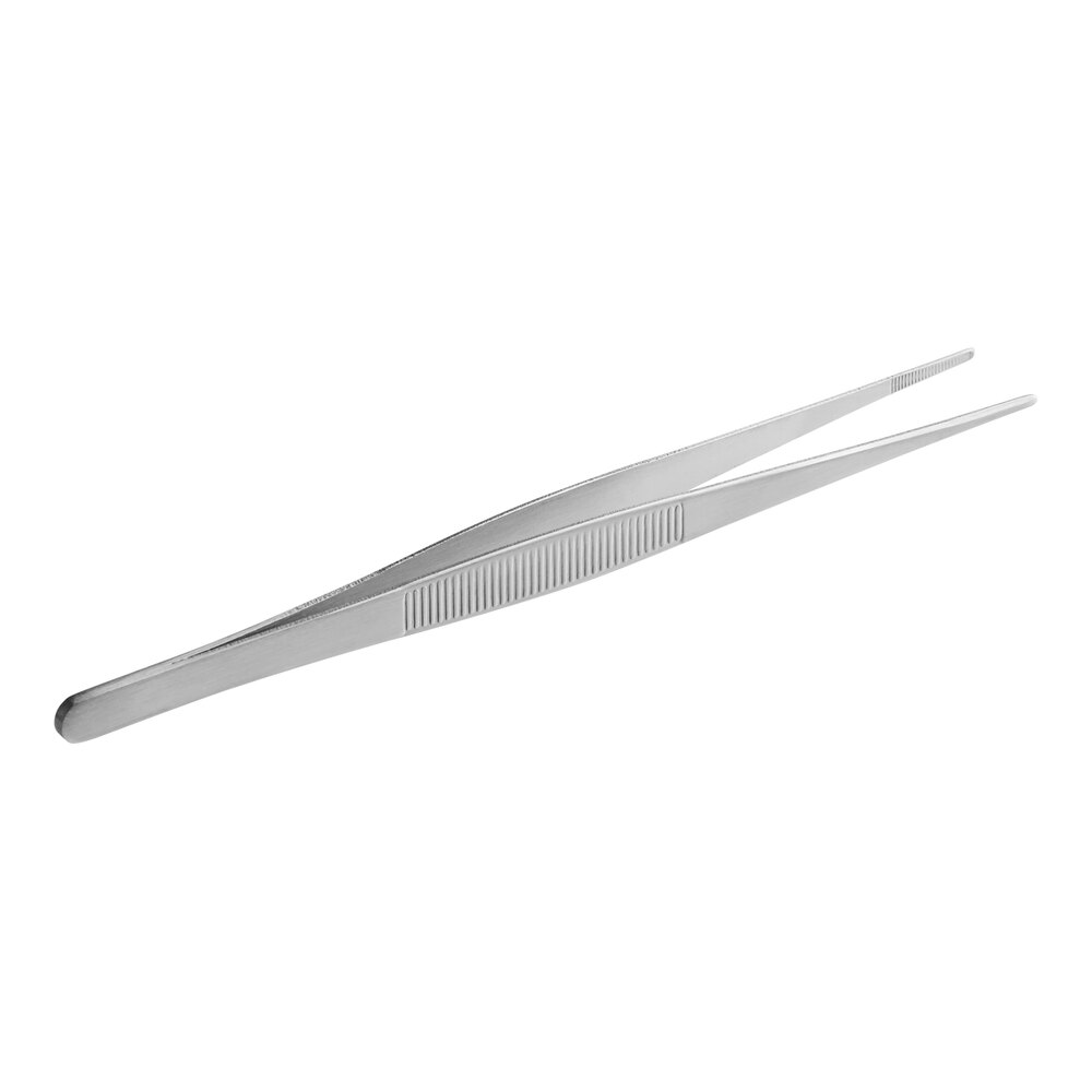 Tablecraft 10754 6 1/4" Stainless Steel Culinary Tweezers / Tongs