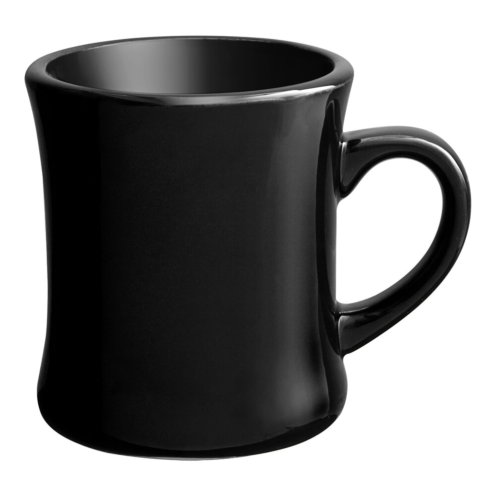 Acopa 12 oz. Black Victor Stoneware Mug - 36/Case