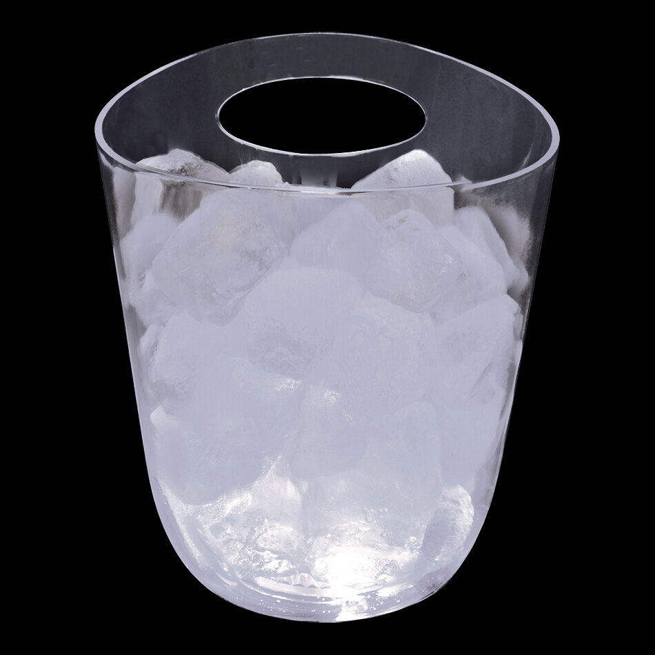 125 oz. Customizable Plastic Champagne Bucket with 5 White LED Lights and Handle - 6/Case