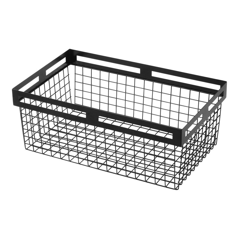 American Metalcraft Black Twilight 20 3/8" x 12 3/8" x 8" Black Metal Nestable Display Basket BNRB20