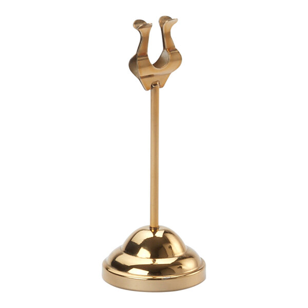 American Metalcraft 6" Harp-Style Gold Weighted Number Stand