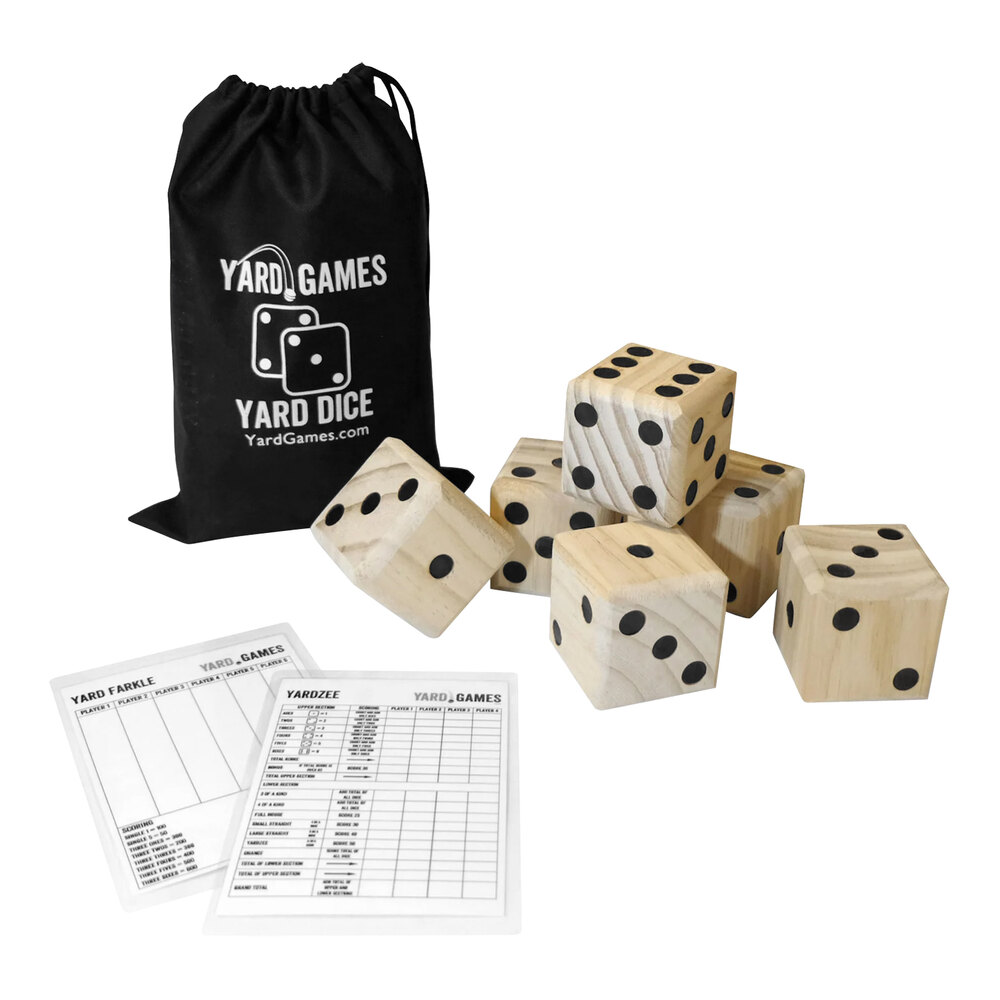 Yard Games 2 1/2" Large Wooden Yard Dice Set with Scoresheets