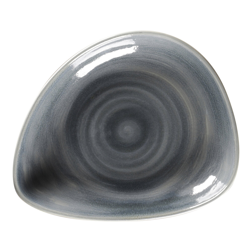 RAK Porcelain Rakstone Spot 9 7/16" x 7 11/16" Jade Porcelain Deep Organic Plate - 12/Case