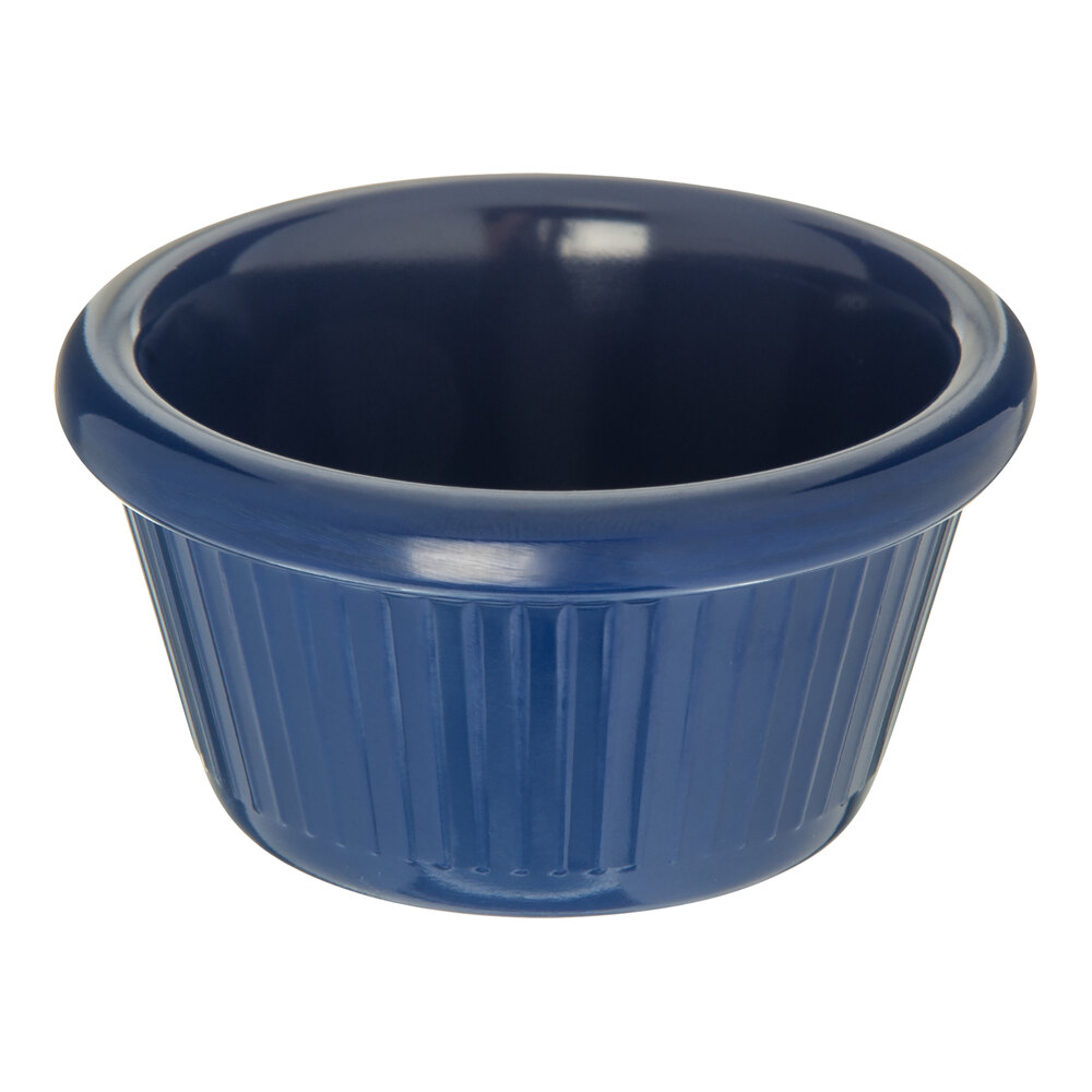 Carlisle 2 oz. Cobalt Blue Fluted Melamine Ramekin - 48/Case