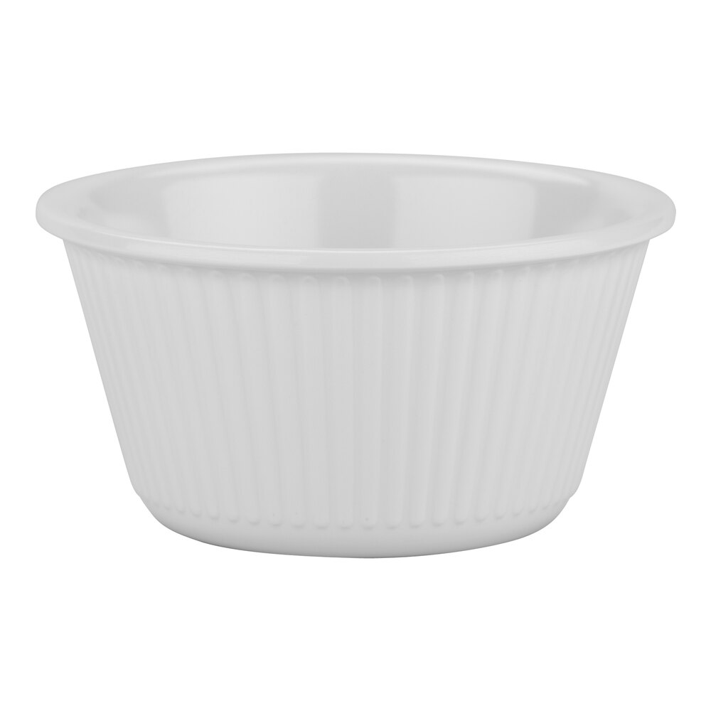 Carlisle 4 oz. White Fluted Melamine Ramekin - 48/Case