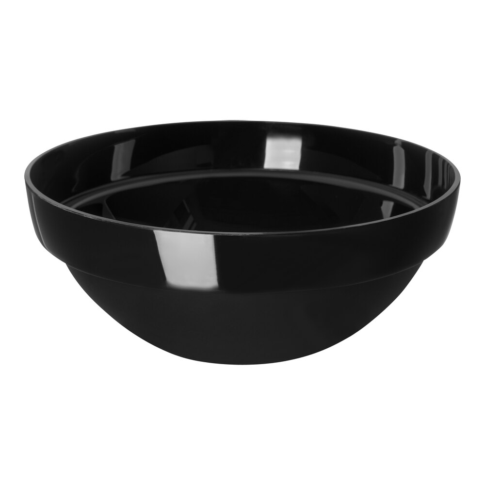 Carlisle 3 Qt. Black Acrylic Bowl - 4/Case